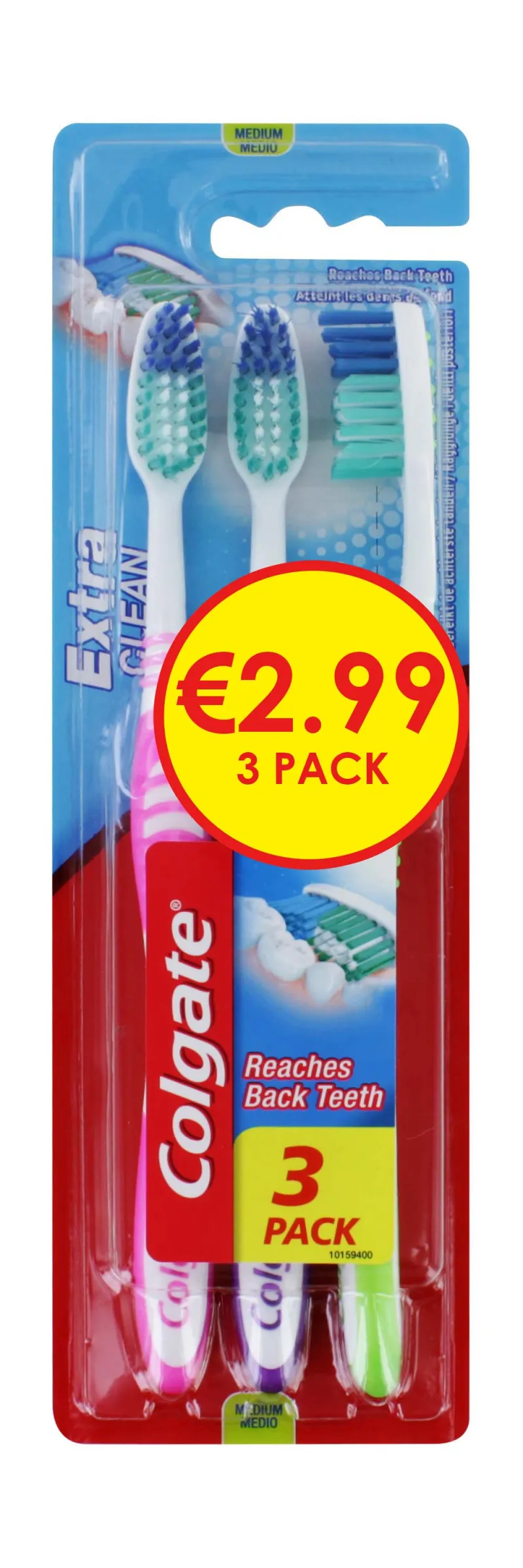 COLGATE 3 PACK TOOTHBRUSH XCLEAN