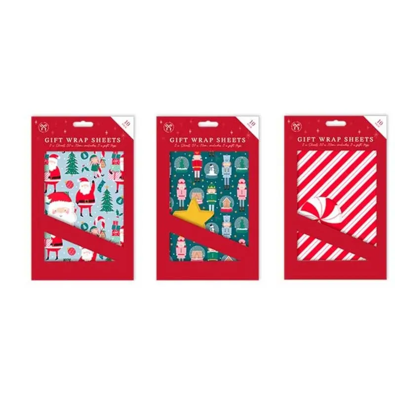 XMA12324 Christmas Gift Wrap & Tags 5 PACK