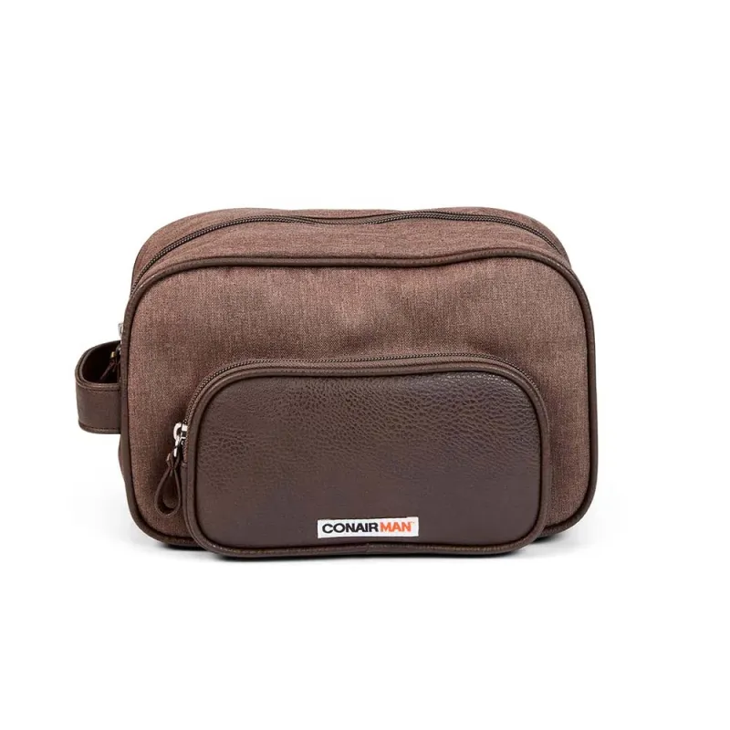 CONAIR MAN TOILET BAG BROWN
