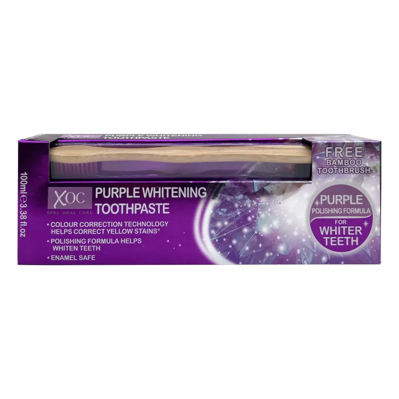 PURPLE WHITENING TOOTHPASTE & TOOTHBRUSH