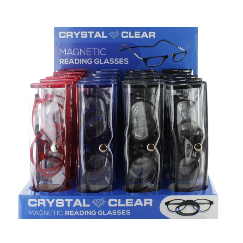CRYSTAL CLEAR MAGNET READING GLASS DISPLAY x20