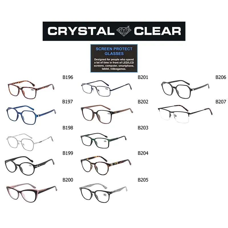 CRYSTAL CLEAR READING GLASSES