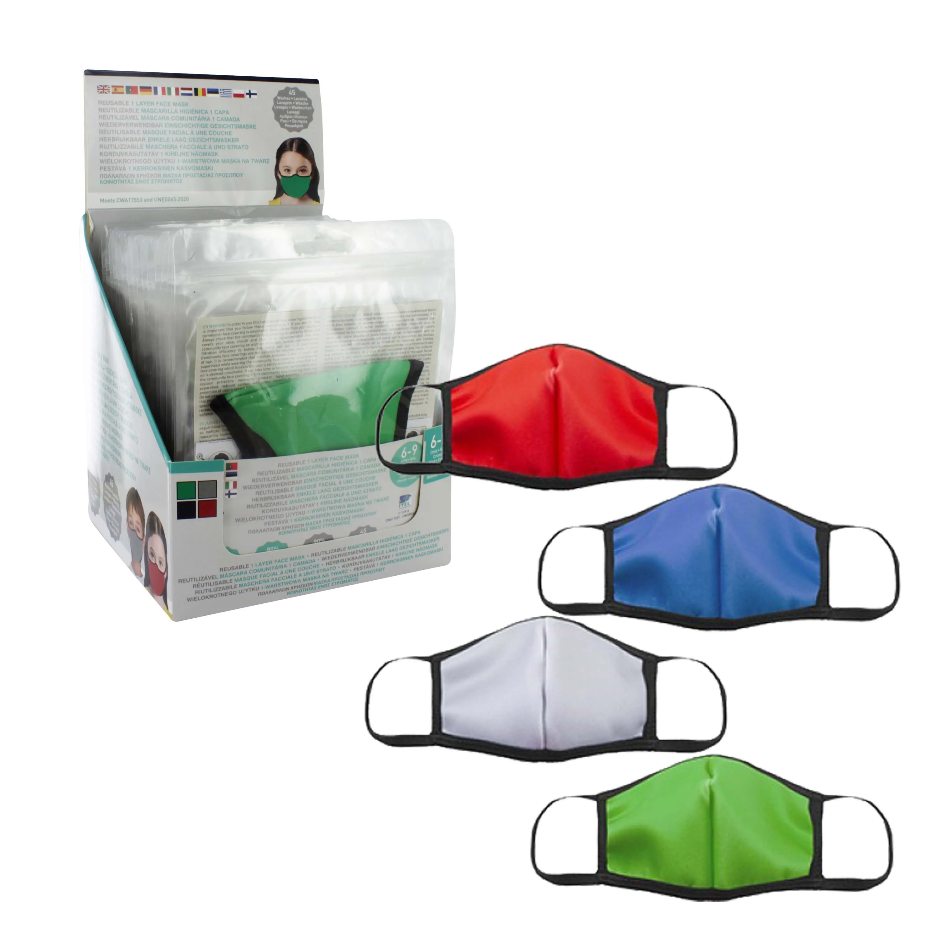 755046 KIDDY PLAIN COLOUR MASK x24