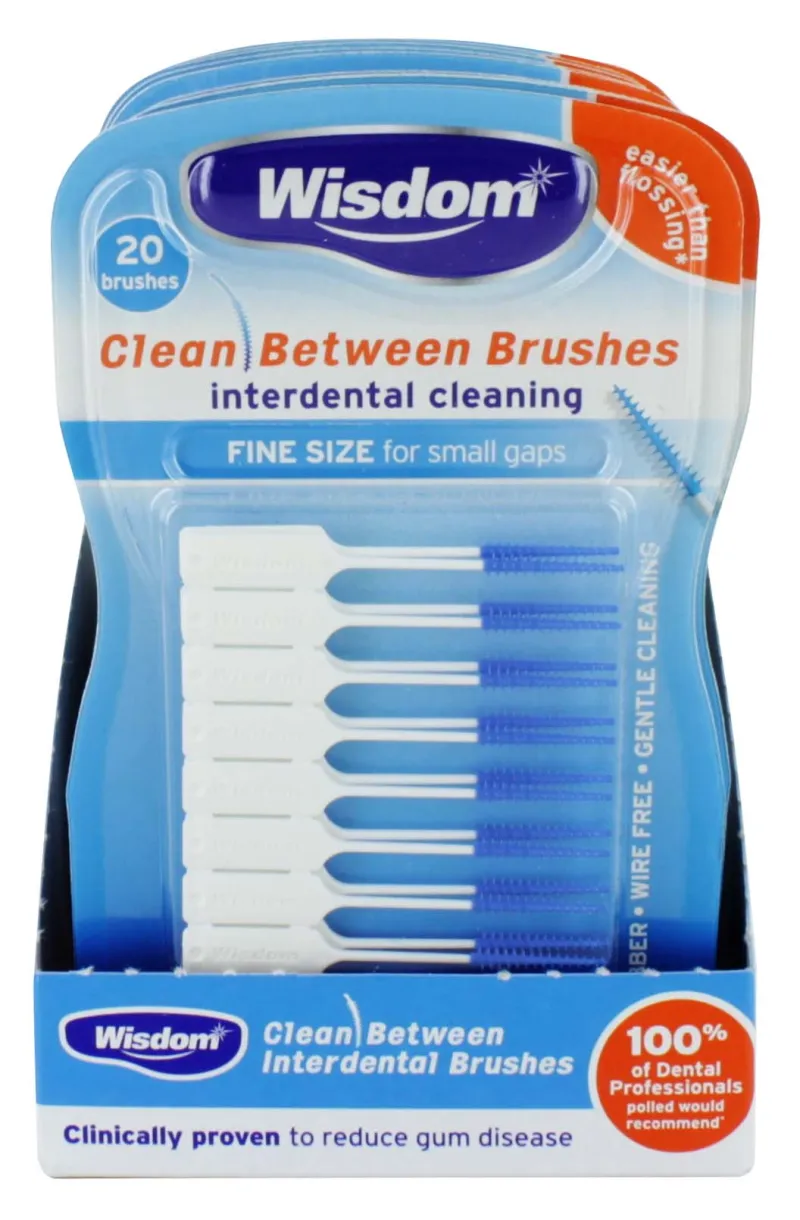 WISDOM CLEAN BETWEEN BRUSHES FINE BLUE x12