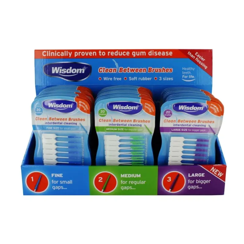 WISDOM CLEAN BETWEEN BRUSHES DISPLAYx36