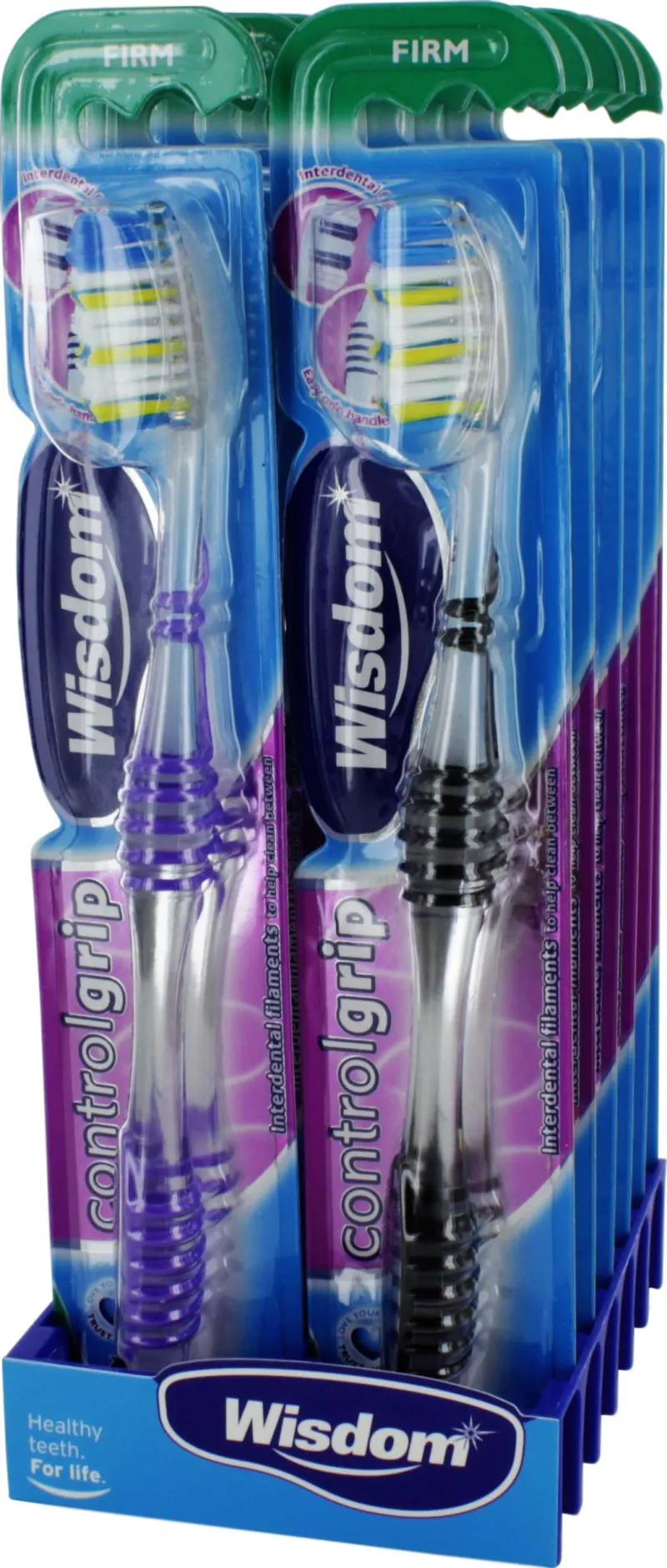 WISDOM CONTROL GRIP FIRM TOOTHBRUSH x 12