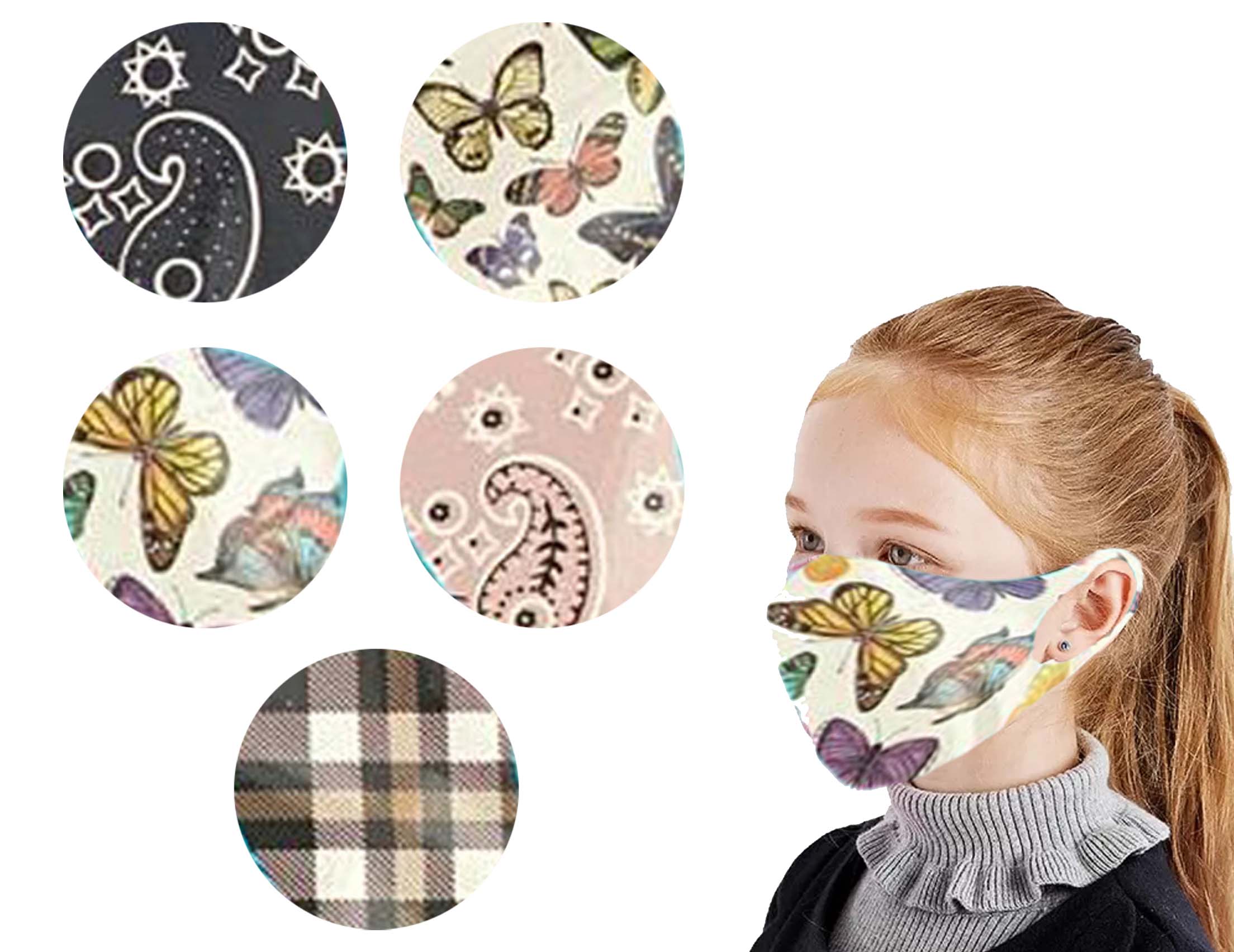 KIDS 3D FACE MASK WITH PRINT