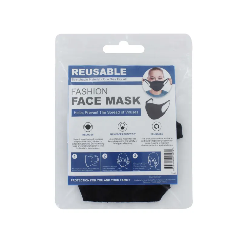 REUSABLE FACE MASK SPANDEX BLACK