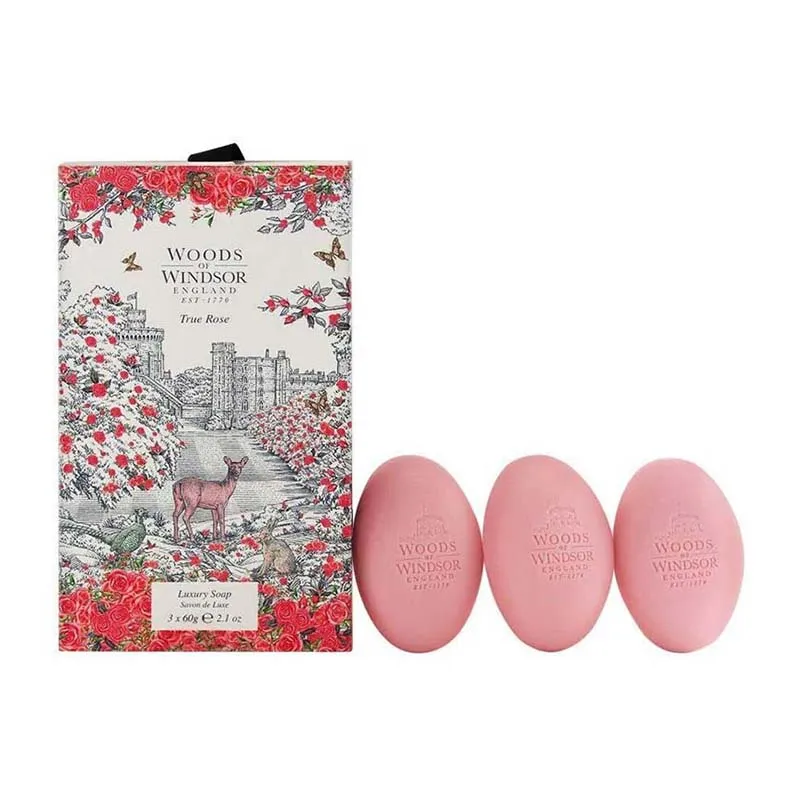 WOODS OF WINDSOR TRUE ROSE SOAP 3x60g