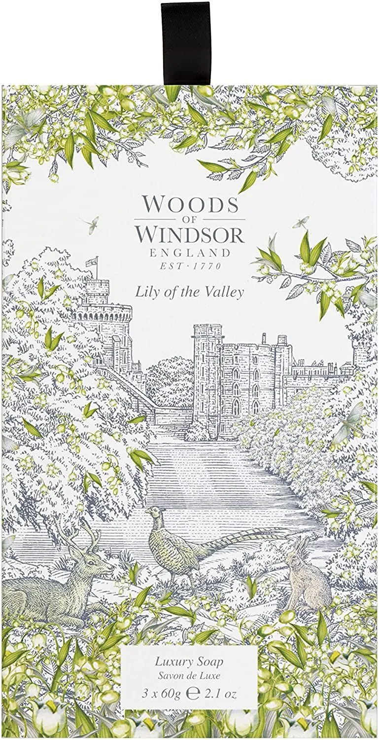 WOODS OF WINDSOR LILY OF VALLEY 3x 60g SOAP