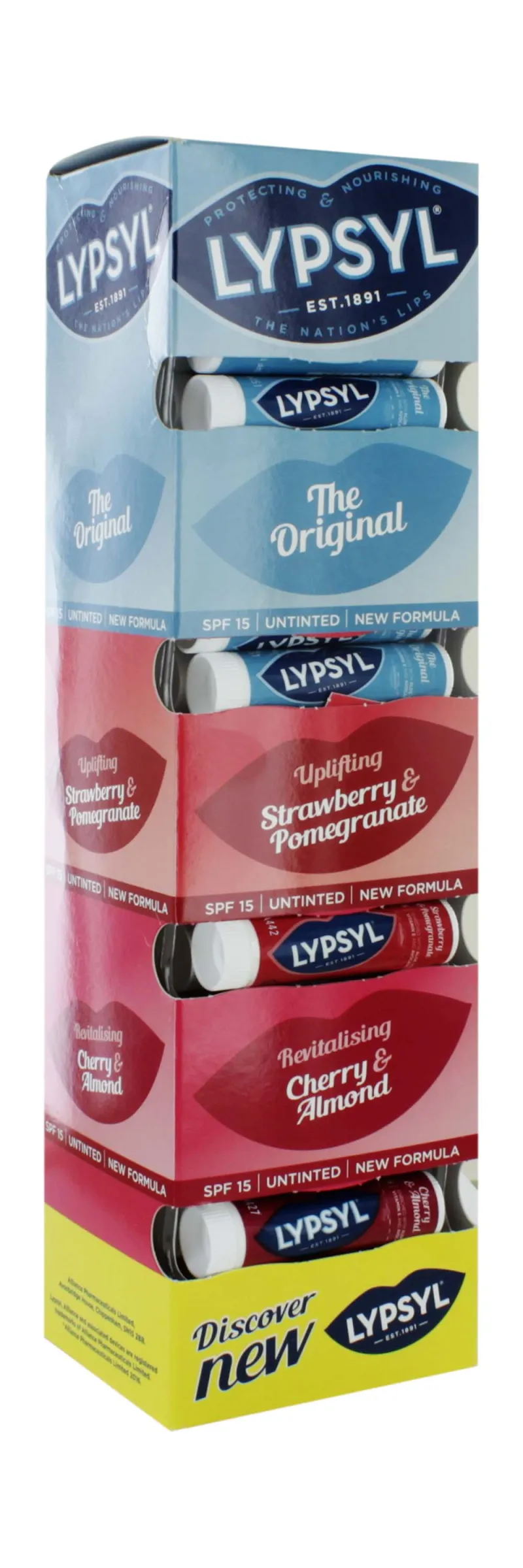LYPSYL LIP BALMS TOWER ASSORTED x30