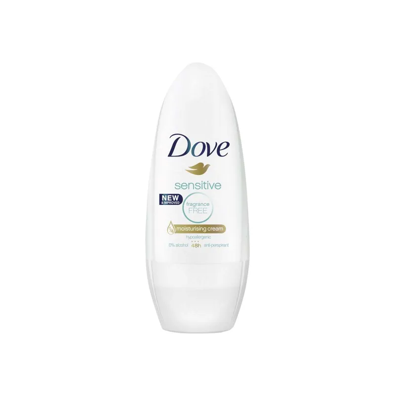 DOVE SENSITIVE ROLL ON DEODORANT FRAGRANCE FREE 50ml