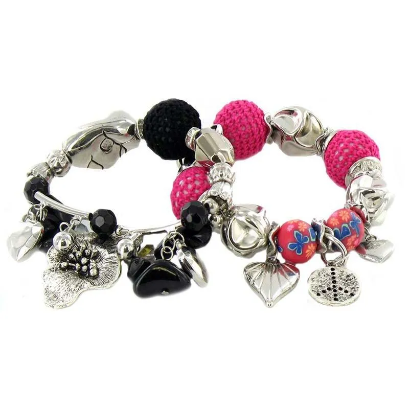 31129 fabric ball bead bracelet