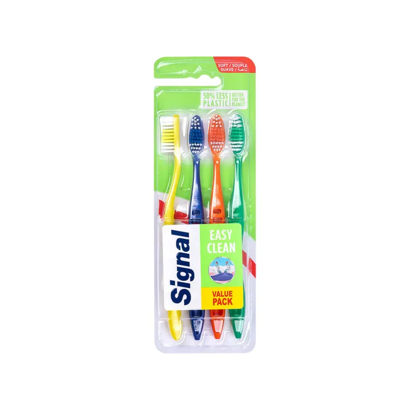 SIGNAL EASY CLEAN 4 PACK SOFT TOOTHBRUSH