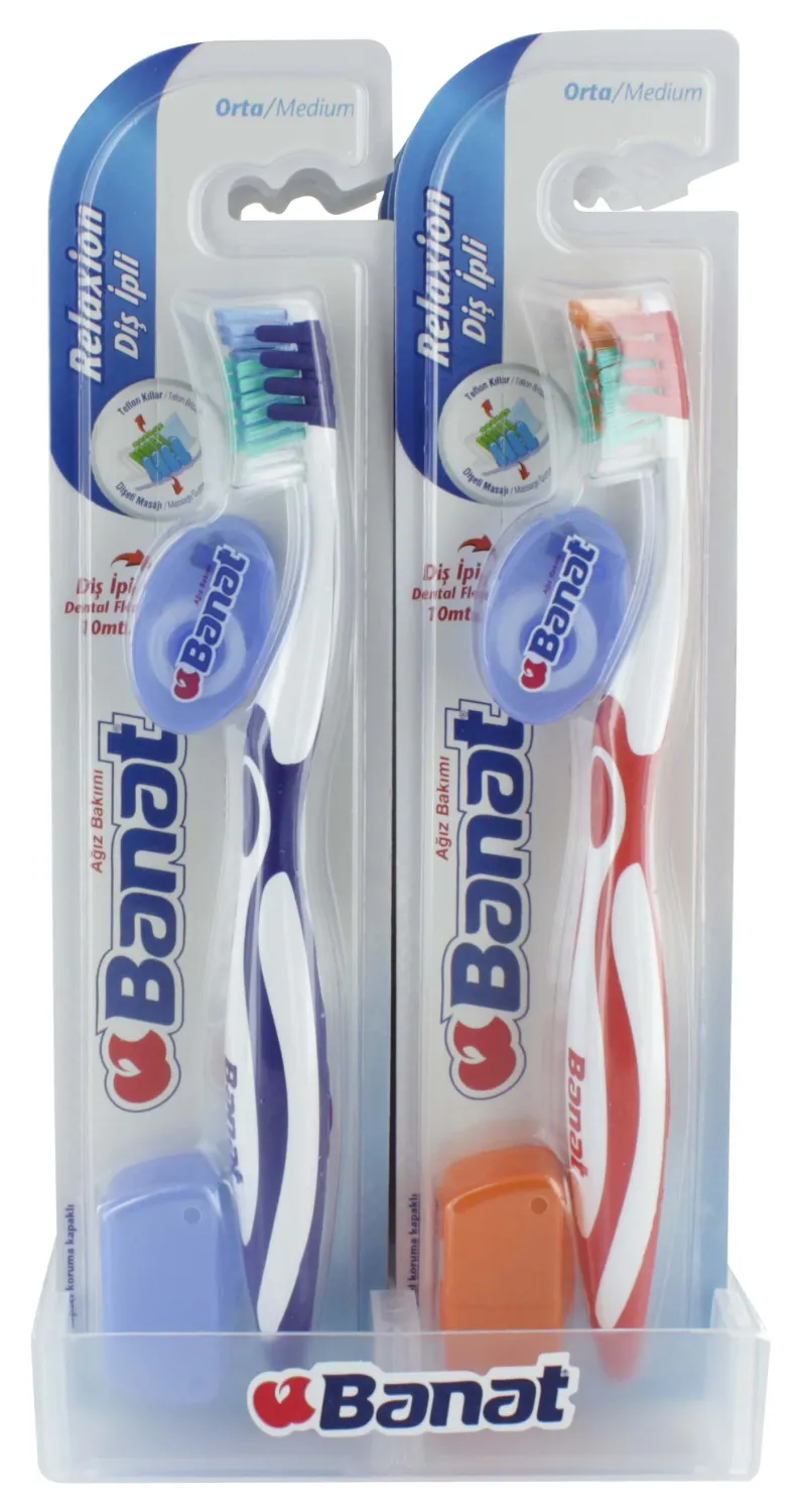 BANAT RELAXION FLOSS TOOTHBRUSH x12