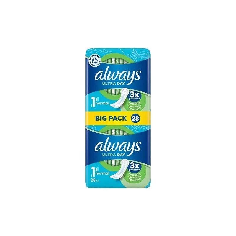 ALWAYS ULTRA NORMAL DAY 28 PADS NO WINGS