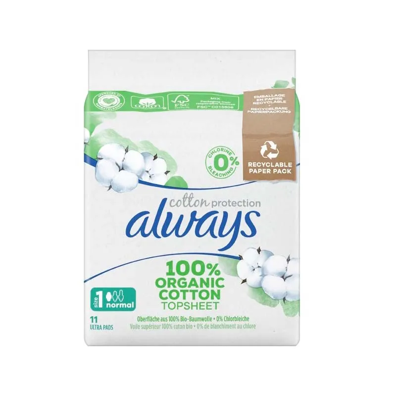 ALWAYS ORGANIC PADS WINGS NORMAL 10s