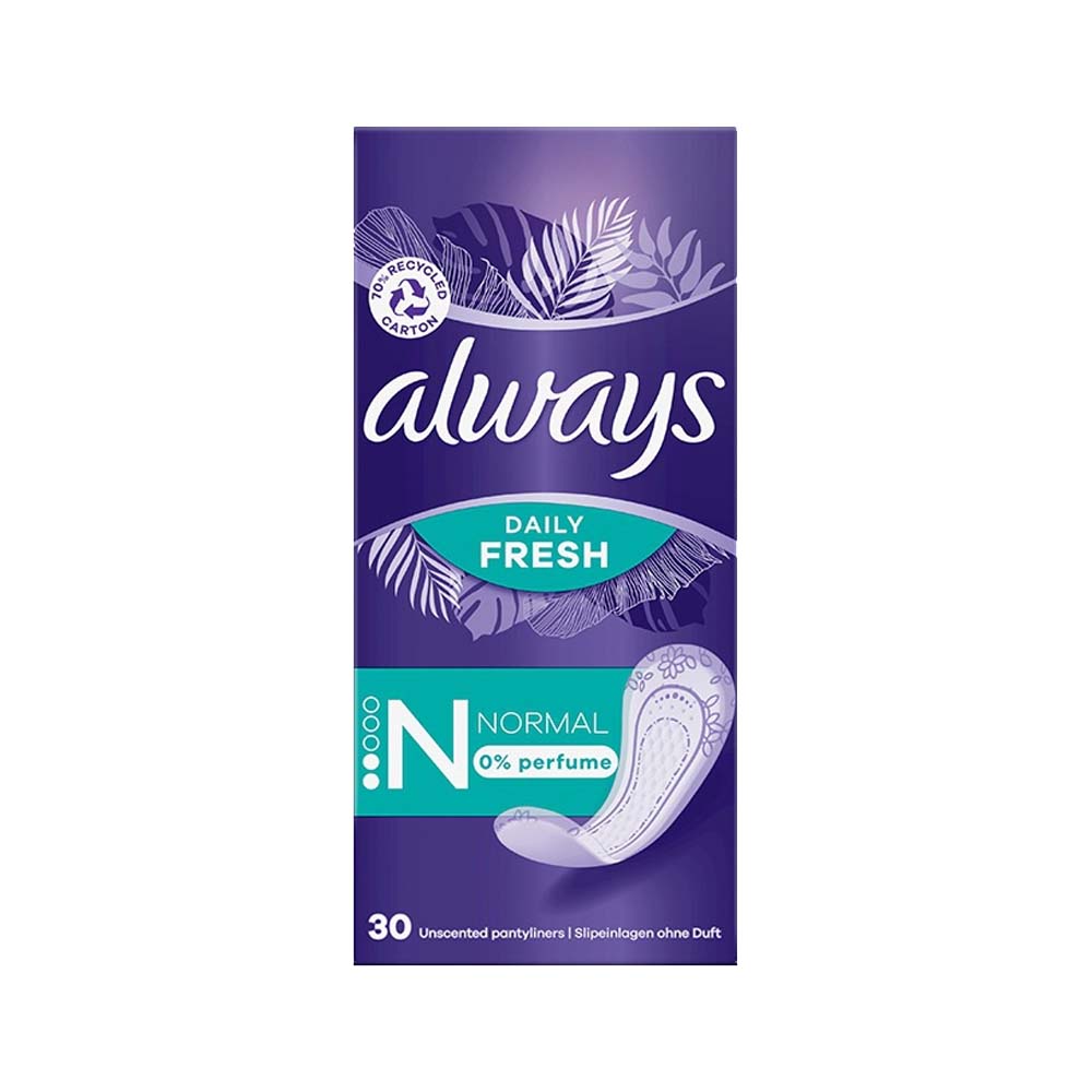 ALWAYS DAILY FRESH  30s SINGLES LINERS 0% PERFUME