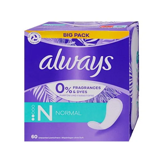 ALWAYS DAILY FRESH  60s SINGLES NORMAL LINERS 0% PERFUME