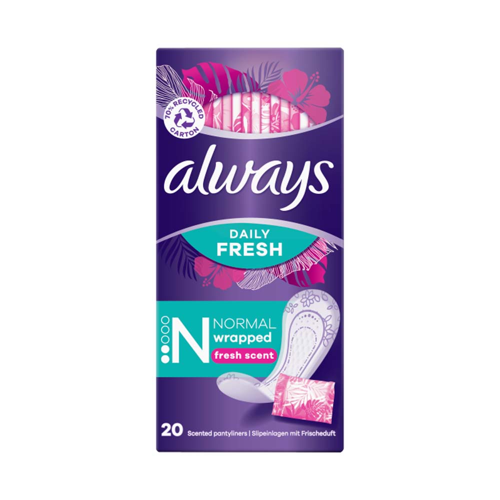 ALWAYS DAILIES 3in1 FRESH SCENT 20 SINGLE LINERS