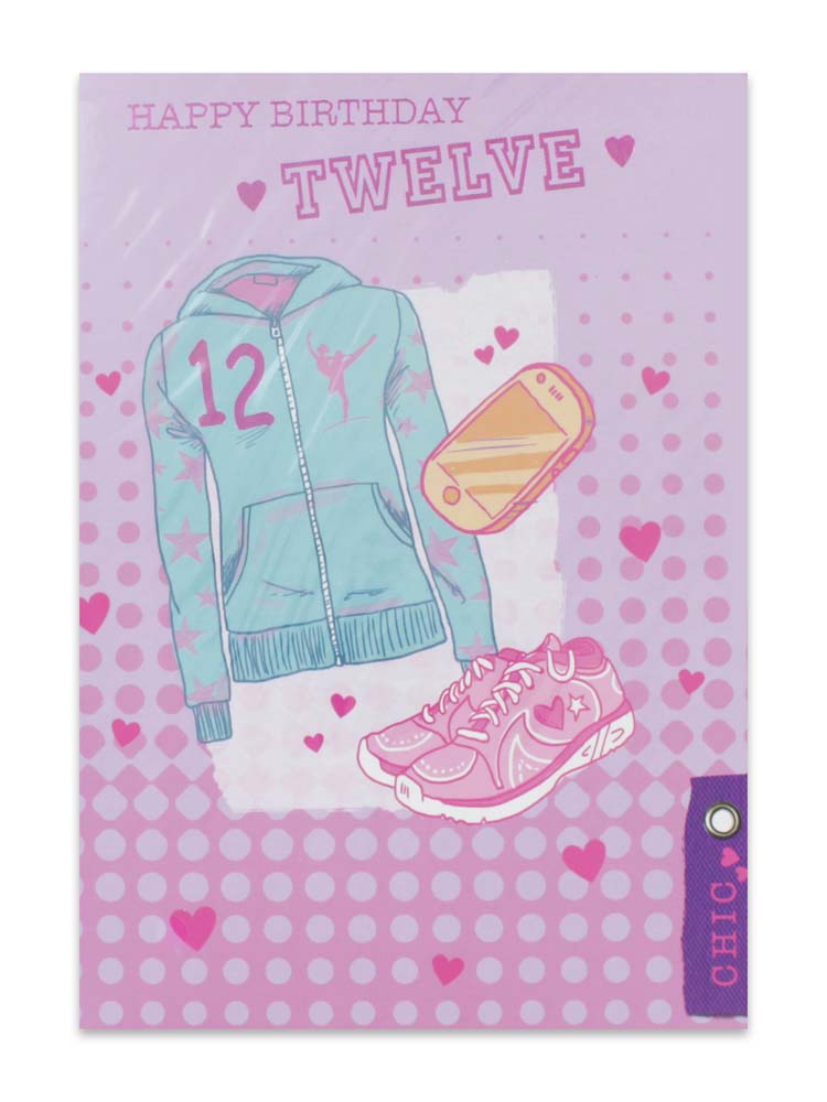 GIRL AGE 12 BIRTHDAY CARD