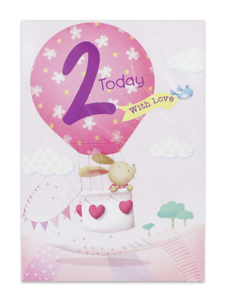 GIRL  AGE 2 BIRTHDAY CARD