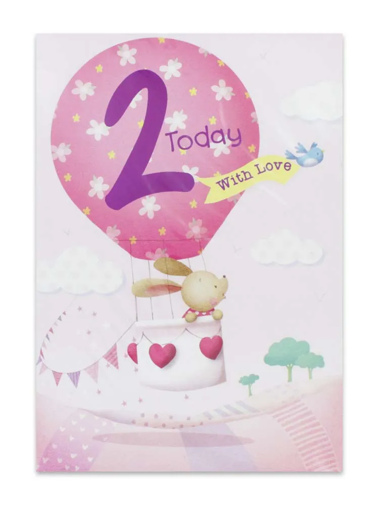 GIRL  AGE 2 BIRTHDAY CARD