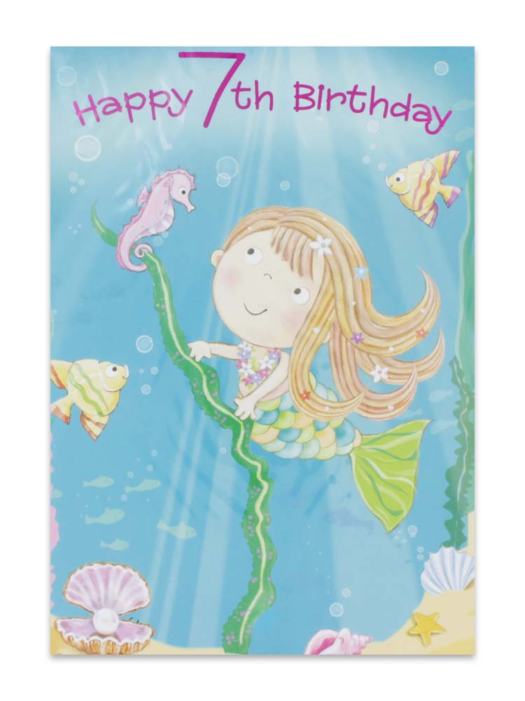 GIRL AGE 7 BIRTHDAY CARD