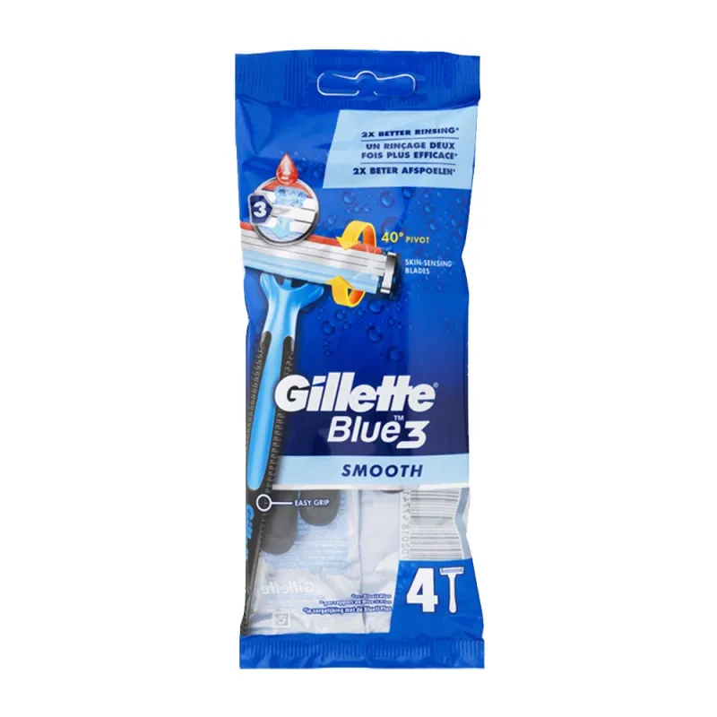 GILLETTE BLUE 3 BLADES 4s SMOOTH