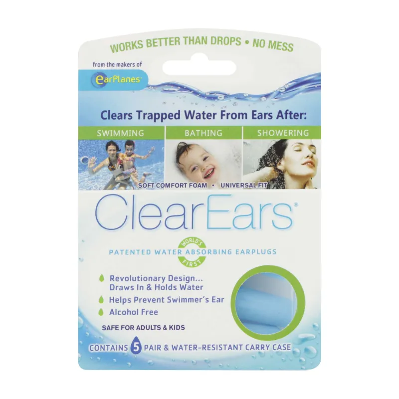 CLEAR EARS WATER ABSORBING EAR PLUGS