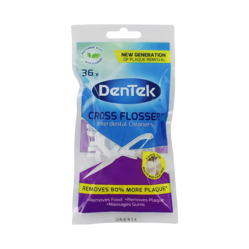 DENTEK 36 FLOSS PICKS MINT CROSS FLOSSERS