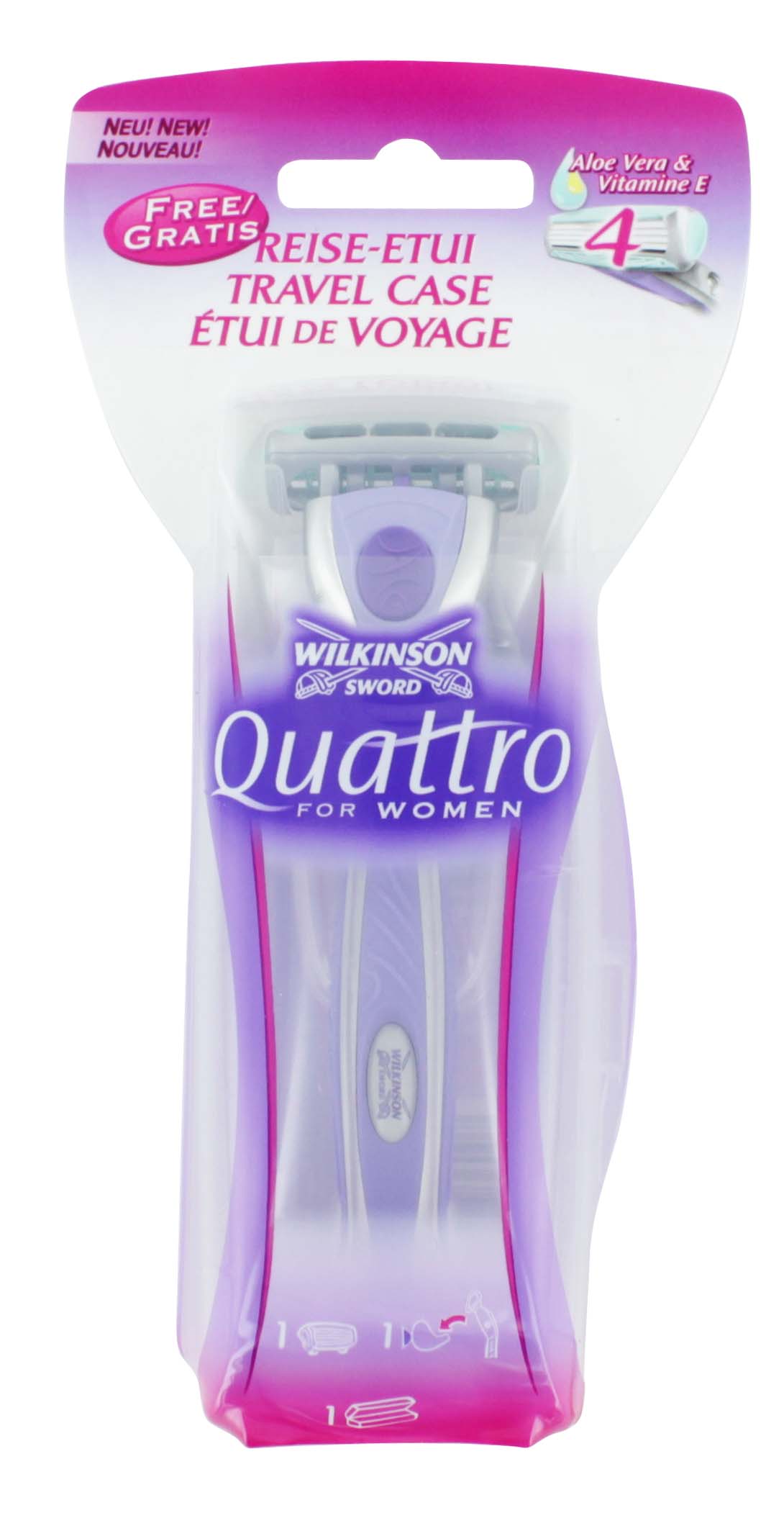 WILKINSON SWORD QUATTRO RAZOR WITH TRAVEL CASE