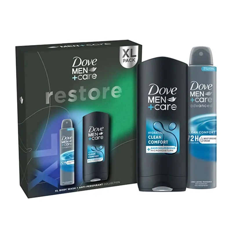 DOVE MEN + CARE 2pce(2x400ml)CLEAN COMFORT SET XLARGE