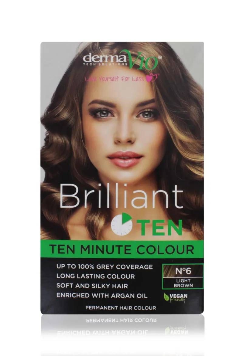 BRILLIANT TEN 10 MINUTE COLOUR NO.6 PERMANENT LIGHT BROWN