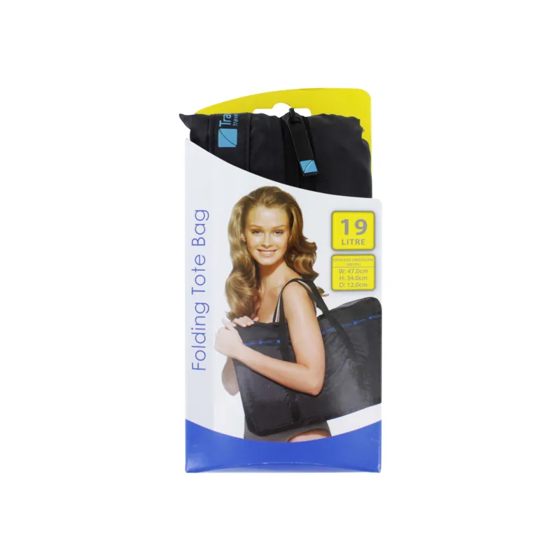 TRAVEL BLUE FOLDING TOTE BAG 060