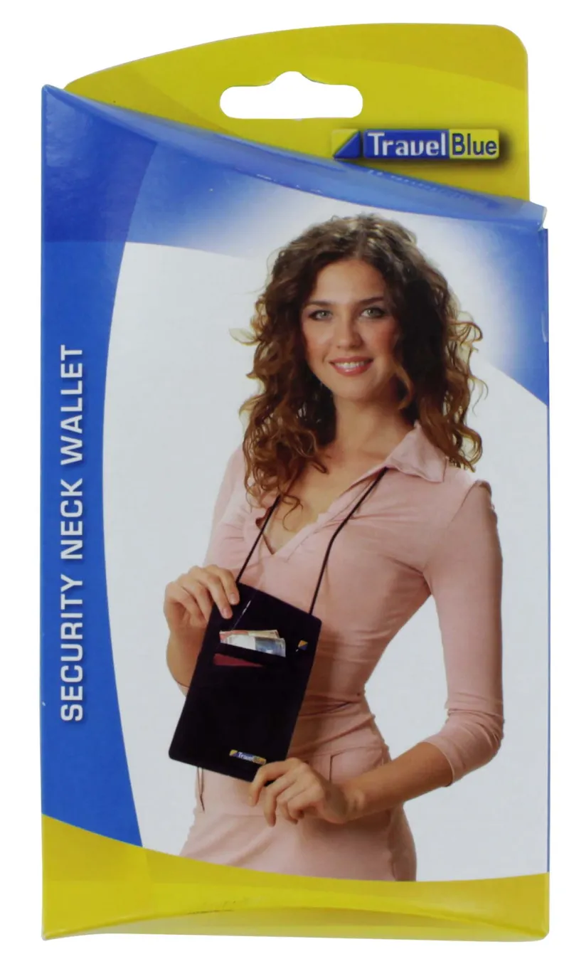 TRAVEL BLUE SECURITY NECK WALLET 121