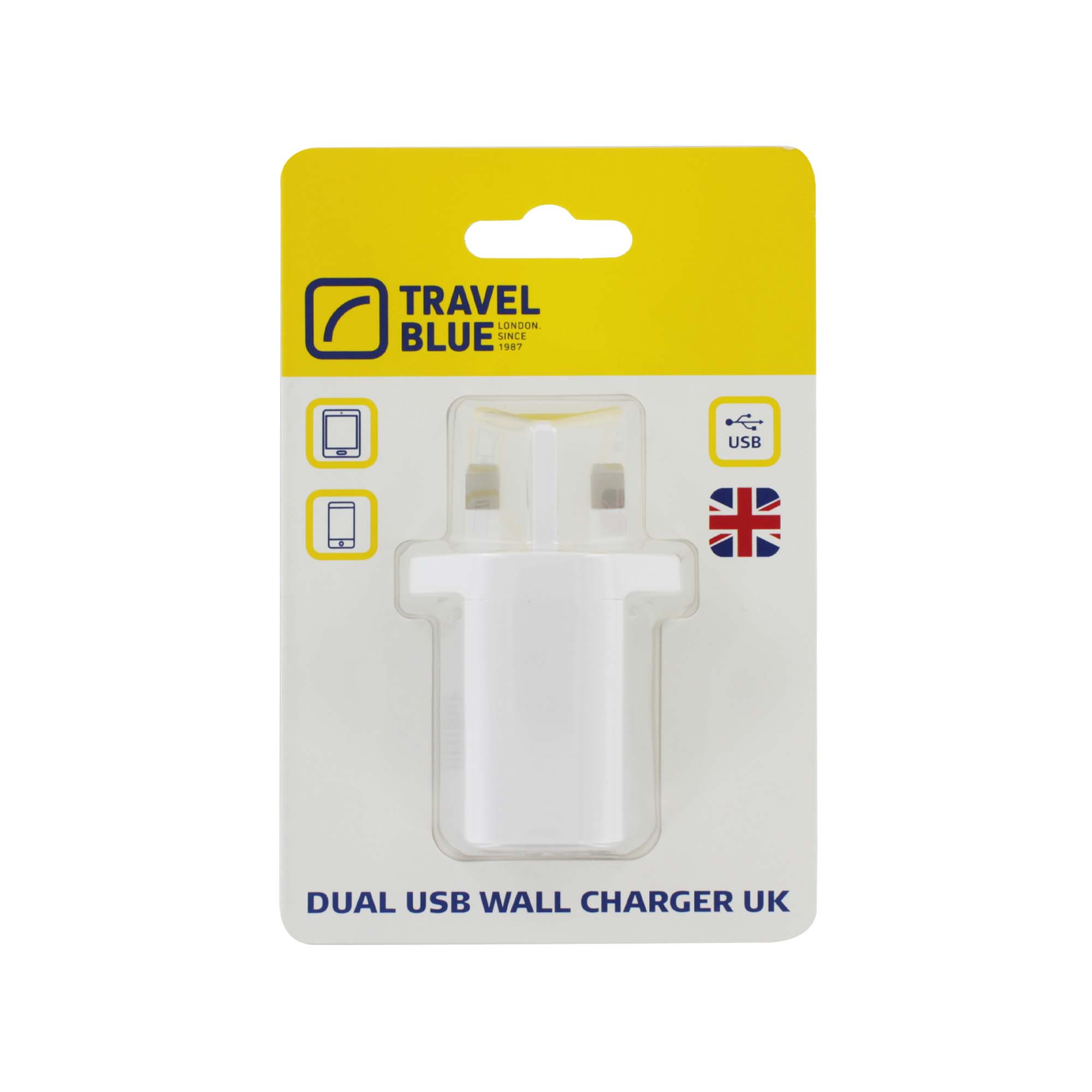 TRAVEL BLUE DUAL USB WALL CHARGER 964