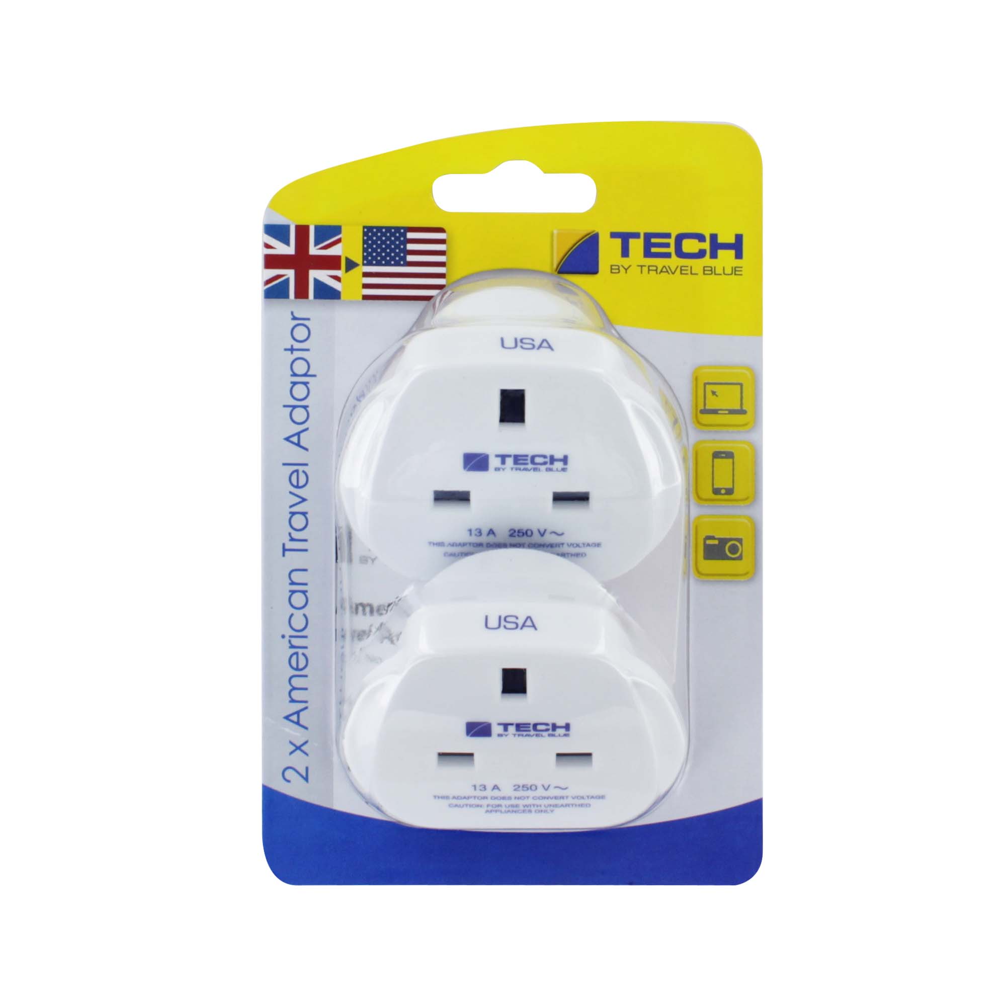 TRAVEL BLUE 2x AMERICAN ADAPTORS 172