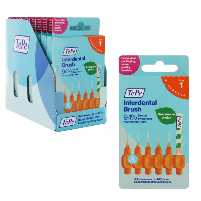 TePe IDB 6 PACK ORANGE CARTON PACK x 10