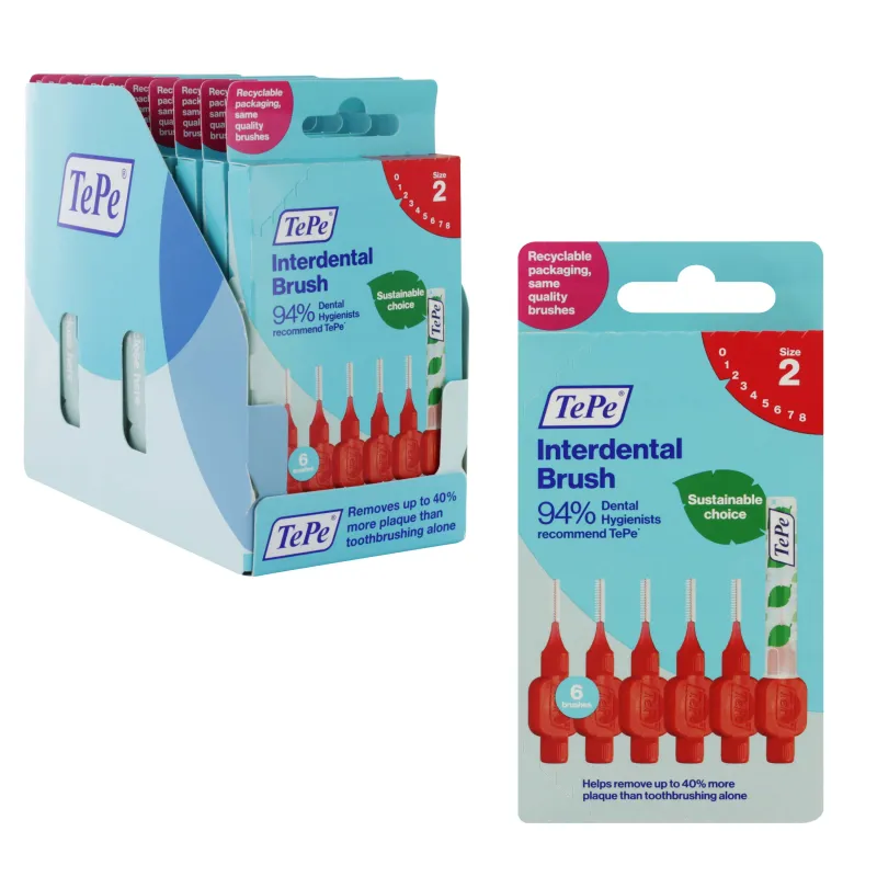 TePe IDB 6 PACK RED CARTON PACK x 10