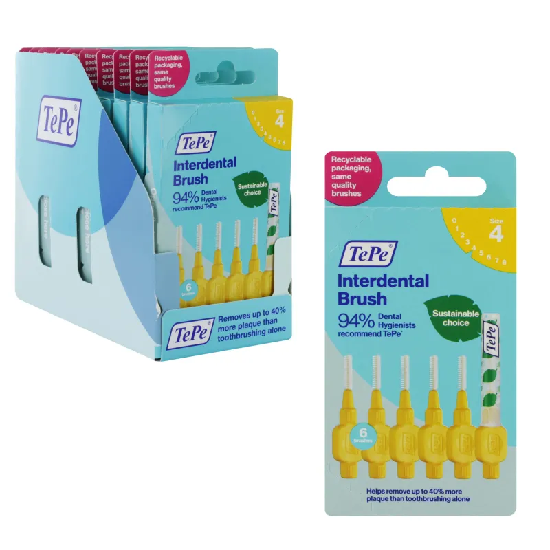 TePe IDB 6 PACK YELLOW CARTON PACK x 10