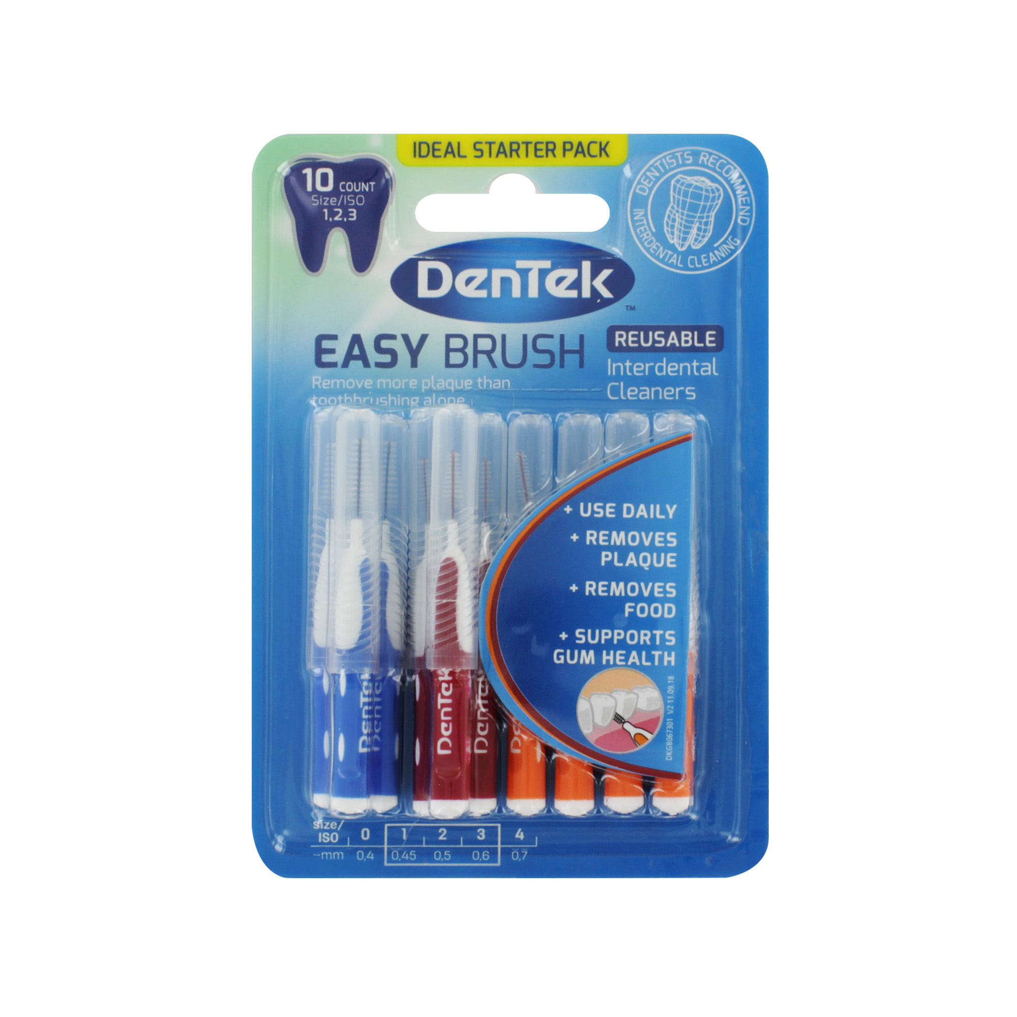 DENTEK EASY BRUSH 10 MIX SIZES INTERDENTAL CLEANERS