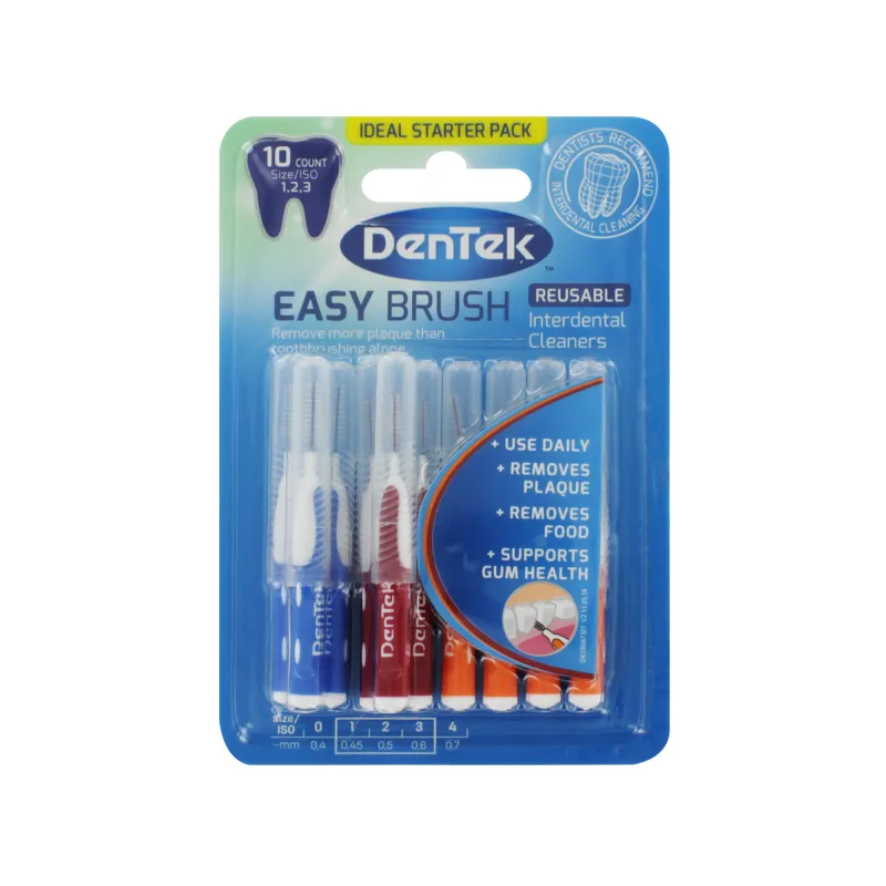 DENTEK EASY BRUSH 10 MIX SIZES INTERDENTAL CLEANERS