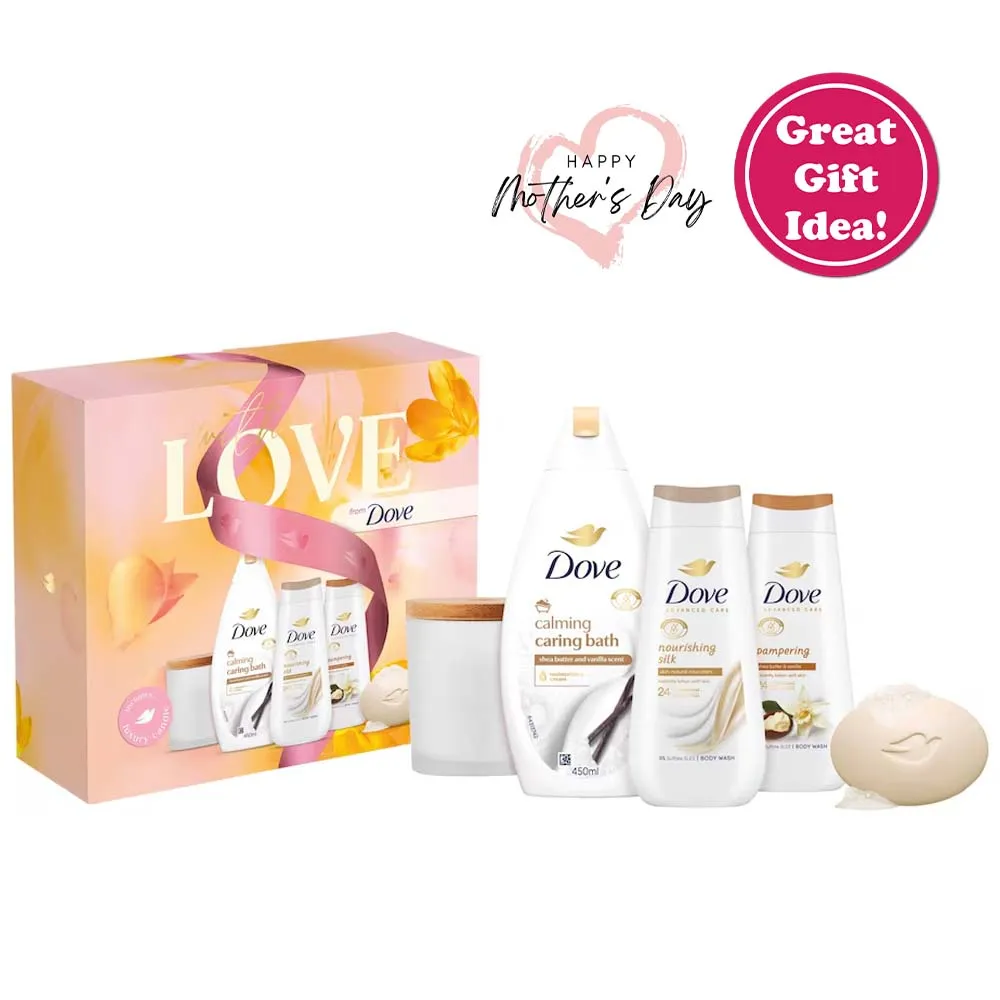 DOVE WITH LOVE PAMPERING COMPLETE COLLECTION WITH CANDLE x 4