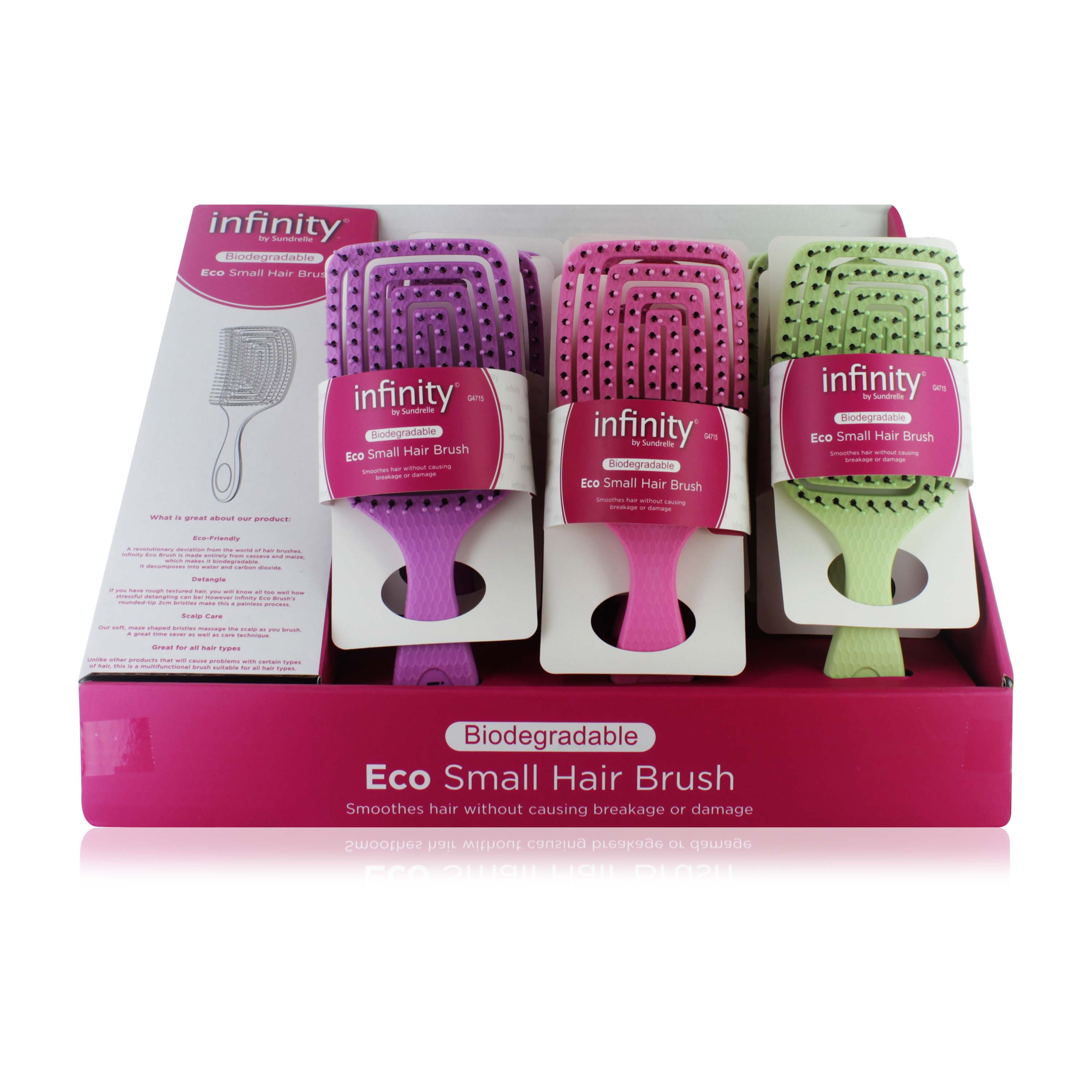 BIODEGRADABLE HAIRBRUSH VENT SMALL DIS x12