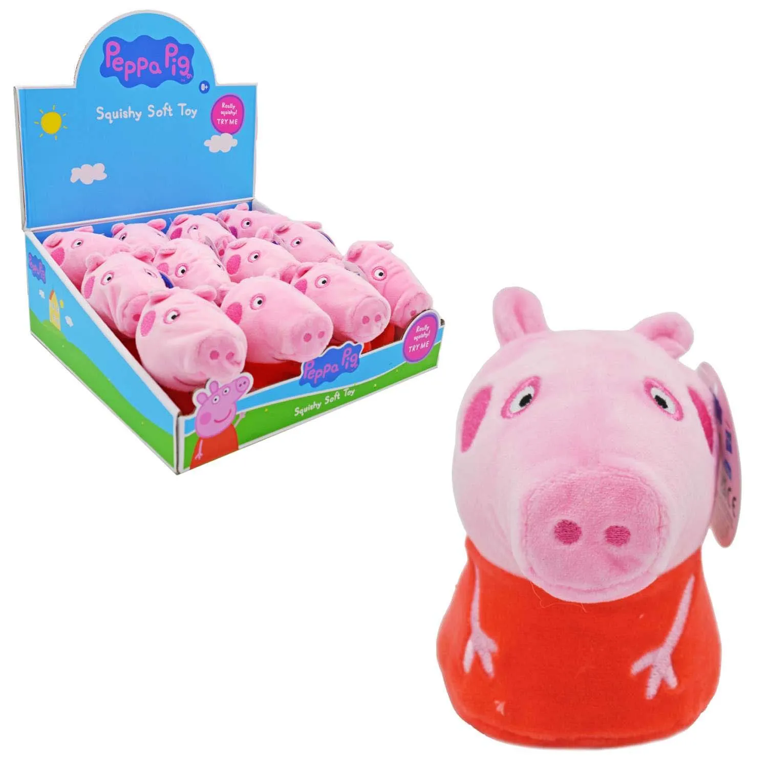 PEPPA PIG PLUSH SQUISHY TOY DISP x12
