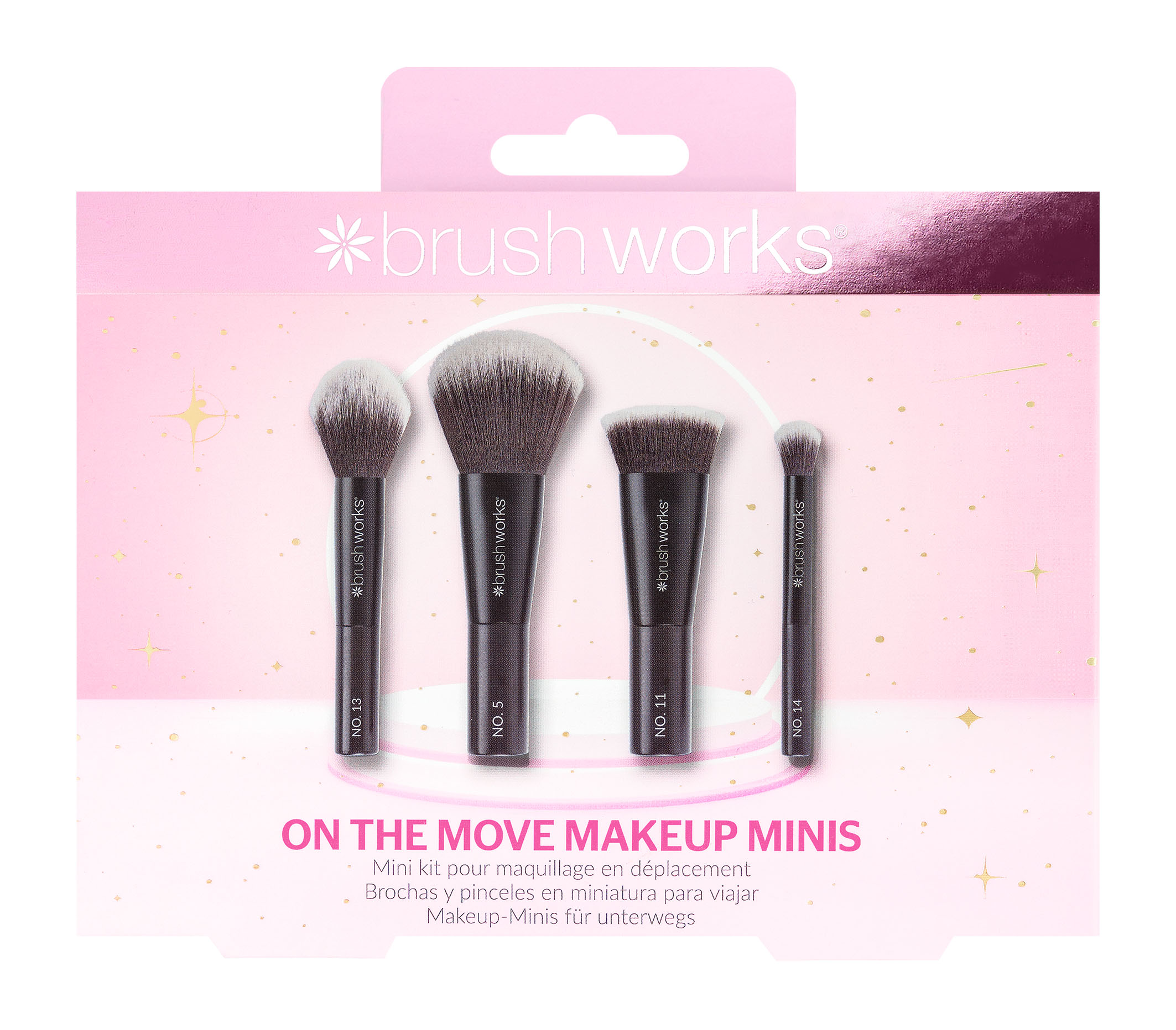 BRUSH WORKS 4pce ON THE MOVE MINI COSMETIC BRUSH SET 25 12 603
