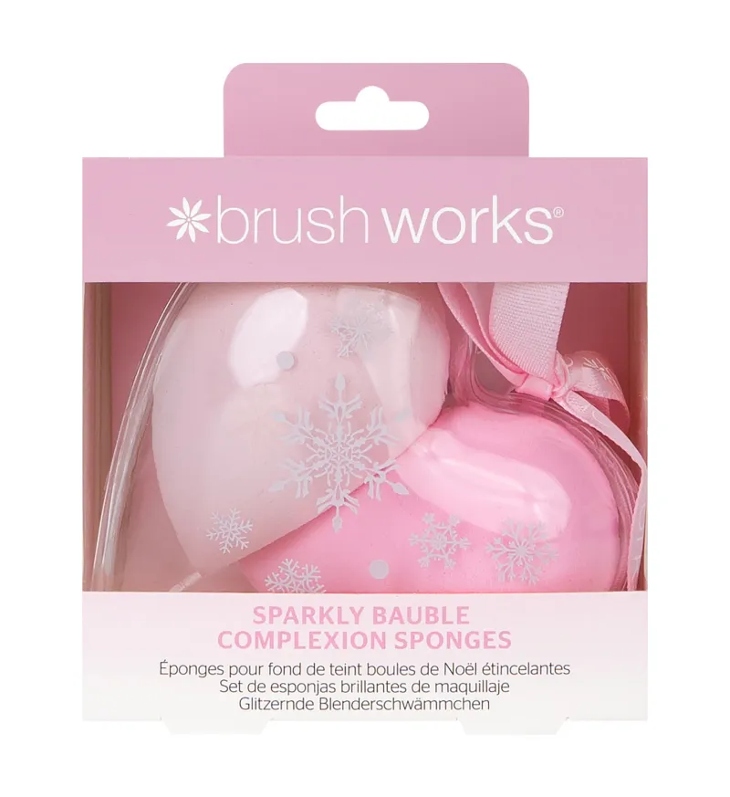 BRUSH WORKS SPARKLY HEART BAUBLE COMPLEXION SPONGE SET