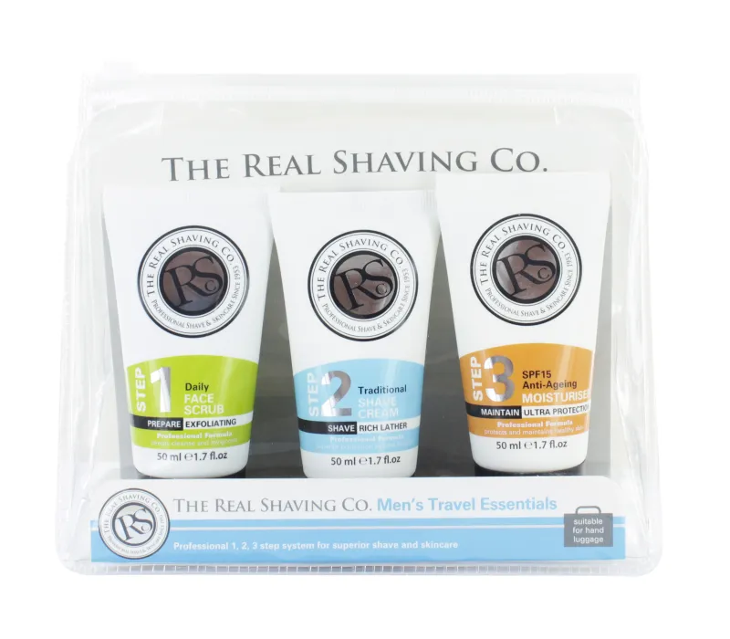 REAL SHAVING CO MENS TRAVEL PVC POUCH