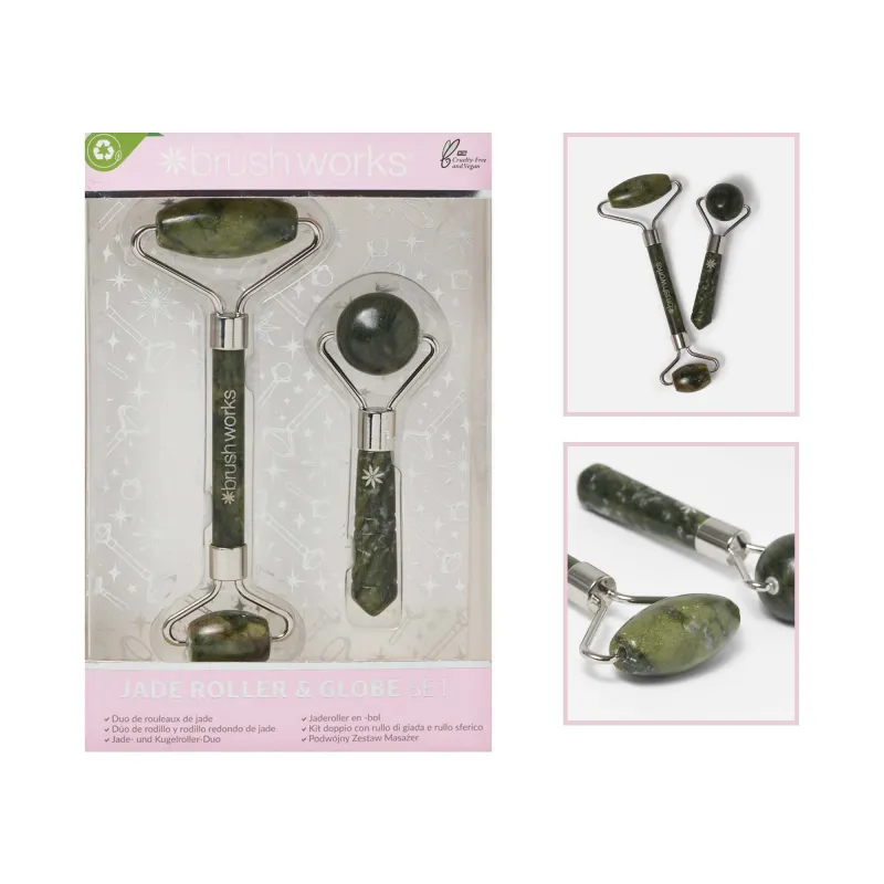 BRUSH WORKS JADE ROLLER & GLOBE SET